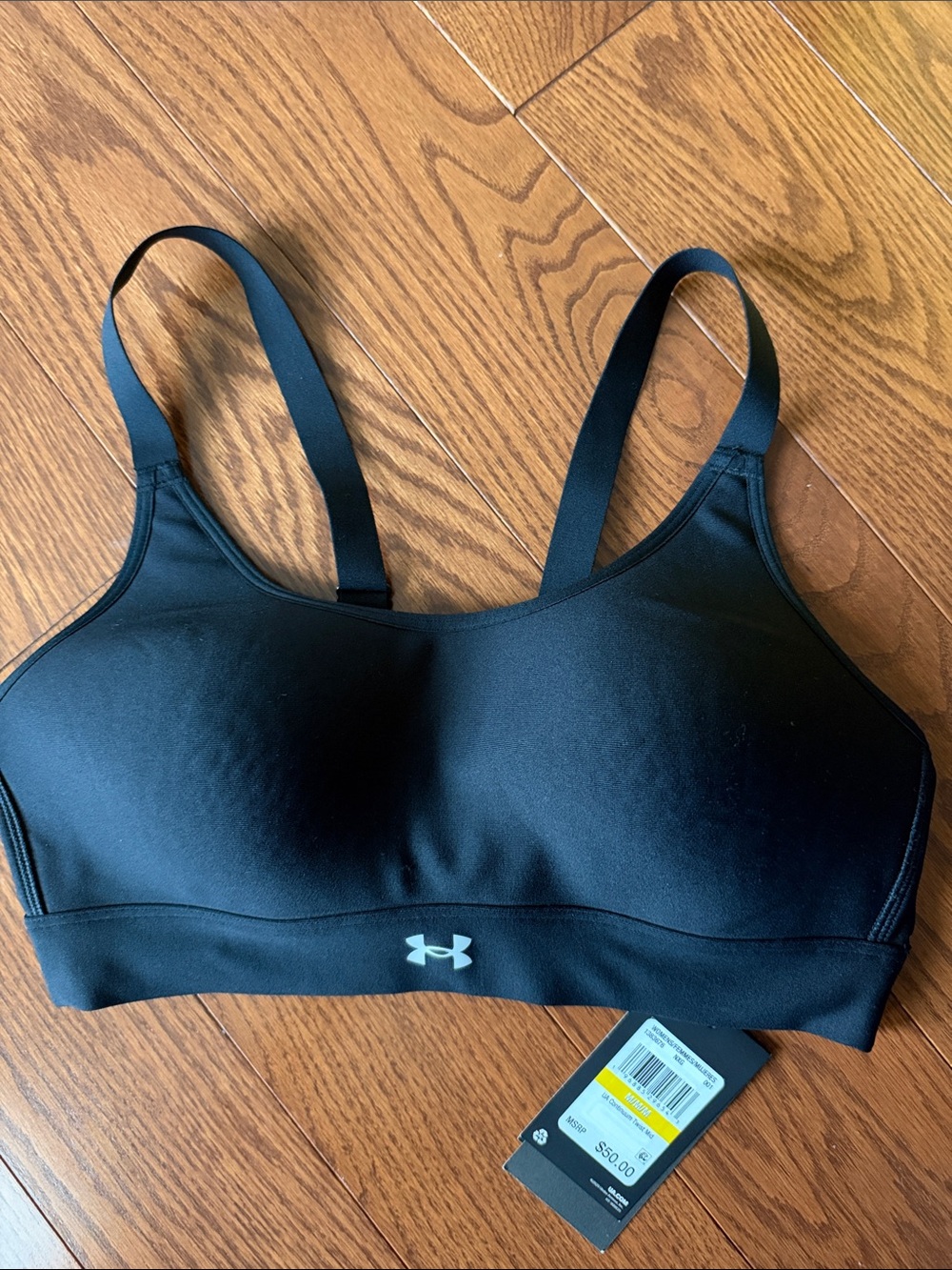 Under Armour Black Lightly Molded Sports Bra with Thin Straps